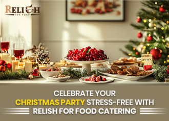 Christmas party catering setup by Relish