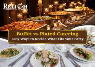 Buffet vs plated catering setup