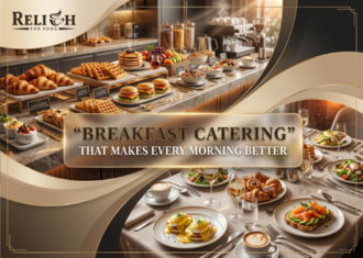 Elegant breakfast catering setup